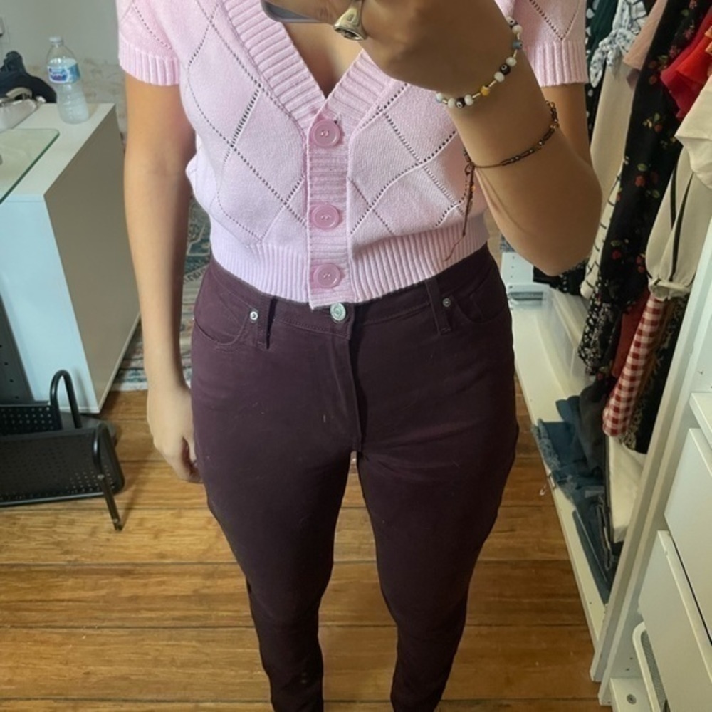 Levi’s mid rise dark purple skinny jeans